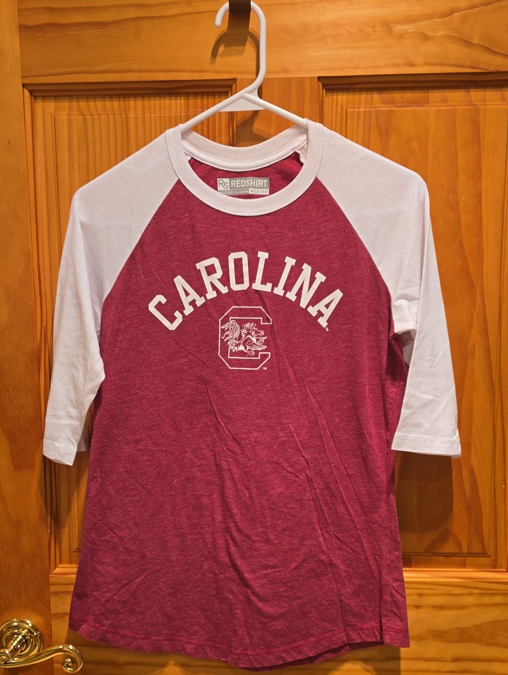 Carolina Raglan Tee with White Sleeves